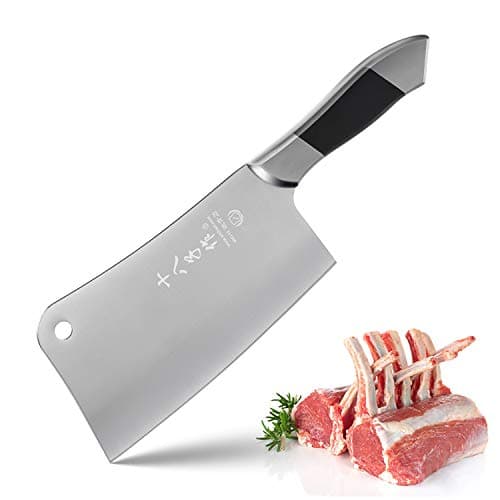 SHI BA ZI ZUO Heavy Duty Stainless Steel Bone Cleaver Knife for Home Chopping Bones - Image 1