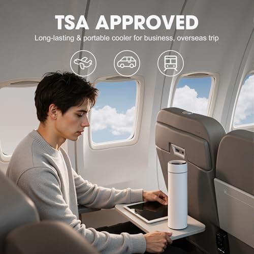 TSA Approved Insulin Cooler Travel Case, 60H Digital Display Diabetes Medication Cooler, Portable Refrigerated Medicine Case with Thermometer & Biogel Ice Pack (White) - Thumbnail 6