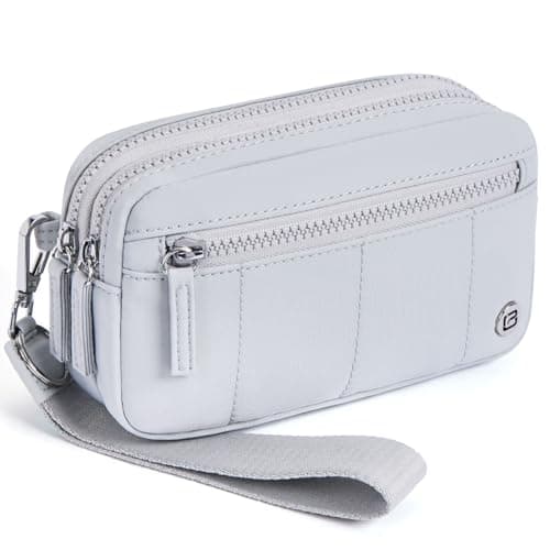 POIUGOYA Small Nylon Crossbody Bags for Women,RFID Wristlet Purse Built in Wallet, 4 Zipper Crossbody Wallet Phone Organizer - Image 1