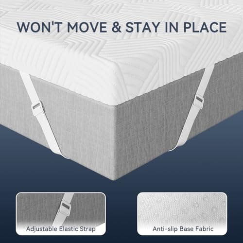 ELEMUSE 3 Inch Twin XL Memory Foam Mattress Topper, College Dorm Room Essentials, Gel Foam Bed Topper with Washable Cover, Non-Slip Back to School Bedding, CertiPUR-US - Thumbnail 4