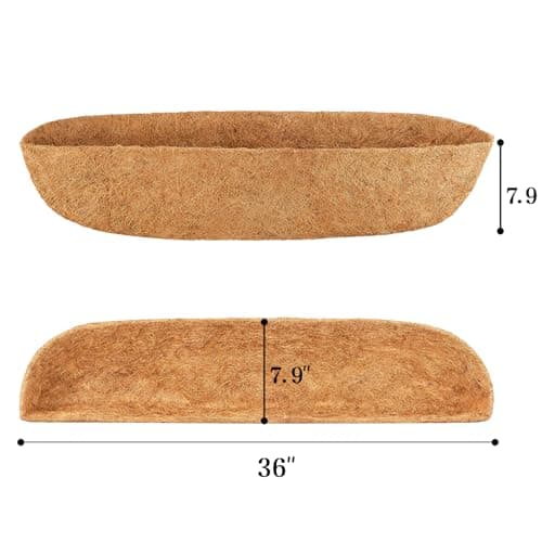 2 Pack 36 Inch Window Box Liners Coco Liners for Planters Coconut Husk Plant Liners 100% Natural Coconut Liners for Planters Coco Coir Liner for Outdoor Planter - Thumbnail 2