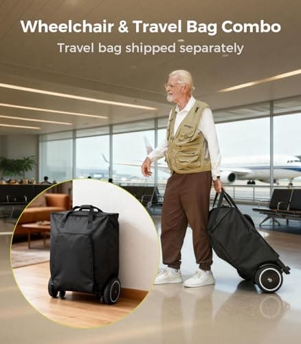 Paiseec Electric Wheelchair Lightweight Foldable, Only 32 lbs, Power Wheelchair for Adults/Seniors, Compact Motorized Wheelchair with Travel Bag, Airline Approved, Up to 11 Miles - Thumbnail 2