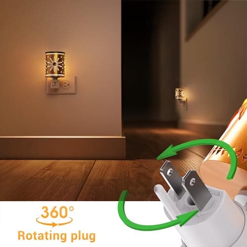 L LOHAS LED Wax Melt Warmer, 2 Pack Plug in Wax Warmer for Scented Wax, 360° Rotating Plug in Fragrance Night Light for Home Fragrance Bedroom Home Decor - Thumbnail 4