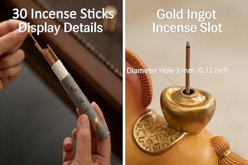 Resin Incense Holder for Sticks, Handmade Horse Shape Incense Burner with 30 Incense Sticks, Anti-Ash Incense Stick Holder for Meditation Yoga Spa Home Decor - Thumbnail 5