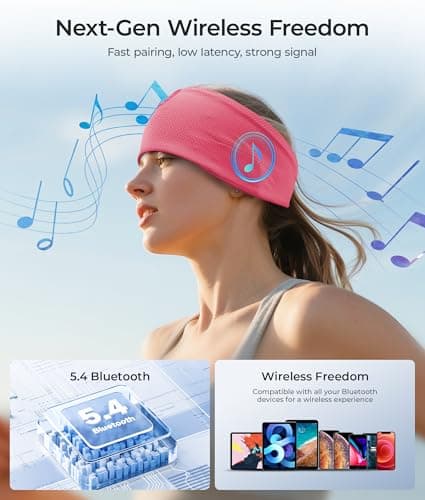 ink-topoint Sleep Headphones Bluetooth 5.4 Headphone, Sports Earphones with HD Stereo Speakers Breathable Sports Headphones for Running, Yoga, Travel, Sleeping, Ideal Gifts for Men Women - Thumbnail 6