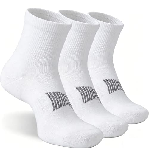 RTZAT 3 Pairs Men's Women's 90% Merino Wool Ankle Athletic Business Casual Running Moisture Wicking Arch Support Everyday Thin Wool Socks, White, X-Large - Image 1