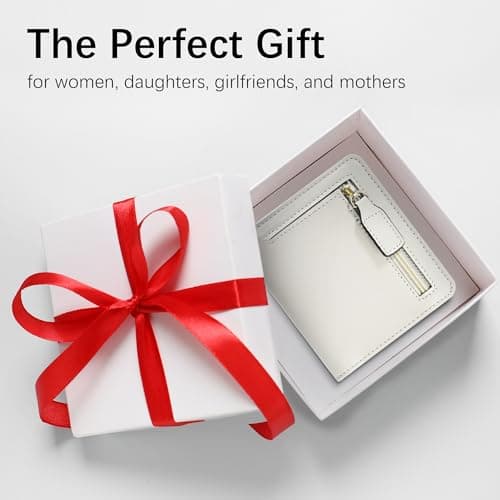 Gostwo Womens Wallet, Small Wallet for Women, Compact Bifold Card Holder, Mini Slim RFID Blocking Cash Wallet, Billfolds Thin Leather Zipper, Gift for Ladies Teen Girls Travel with ID Window, Beige - Thumbnail 6