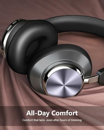 Wentronic Y03 Bluetooth Headphones Wireless Active Noise Cancelling Over Ear Headphones 48 Hours Playtime High Sound Quality 6 EQ Music Mode Headphones with Soft Ear Cushion - Grey - Thumbnail 3