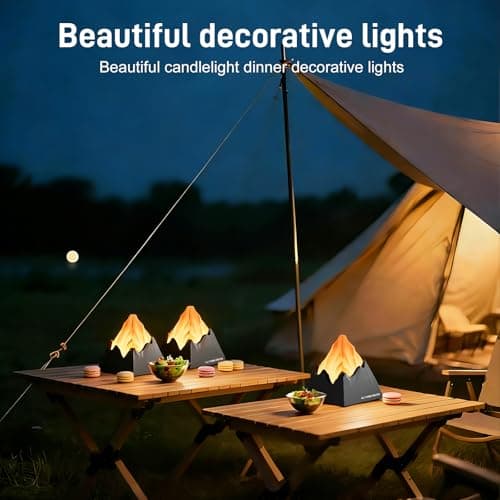 Yinken Night Light,Creative Volcano Night Light,Rechargeable Bedside Lamp with Timer,Cool Room Decoration for Kids Bedroom - Thumbnail 5