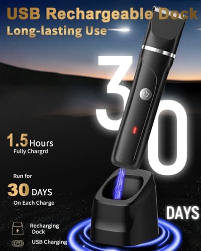 RAXMETRY Beard Trimmer for Men,Manscape 3-in-1 Electric Razor Groin Groomer,IPX7 Waterproof Wet/Dry,Versatile Body Hair Trimmer for Ball/Beard/Nose,USB Rechargeable & Nose/Shaves Head,Silver - Thumbnail 5