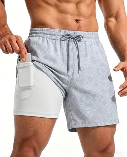 CoozySphere Mens 2 in 1 Running Shorts with Liner, Quick Dry Workout Training Gym Athletic Sport Shorts with Pockets 5" - Image 1
