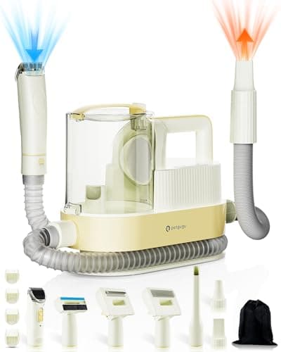 PETGUGU Dog Grooming Vacuum for Shedding Grooming,Dog Vacuum with 7‑in‑1 Clipper,3‑Speed Adjustable & Temp Control Blower,Low Noise Pet Hair Vacuum,2.5L Dust Cup,Reduces Flying Hair,Easy Cleanup - Image 1