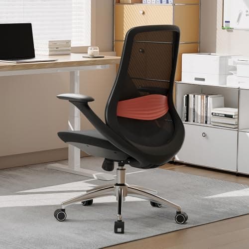 BERYTH Ergonomic Office Chair, High-Back Mesh Executive Chair with Lumbar Support & 360° Adjustable Arms, Reclining Desk Chair with Tilt Lock for Home Office, Gaming, and Work, 300lb Capacity (Black) - Thumbnail 4