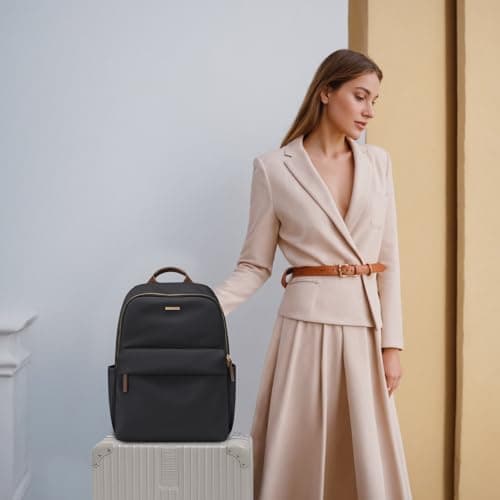 GOLF QUALITY Laptop Backpack for Women Fit 14 Inch Stylish Daypack Notebook Travel Work Commuter Casual Daypack Backpack Purse for Women Travel Business (Black) - Thumbnail 2