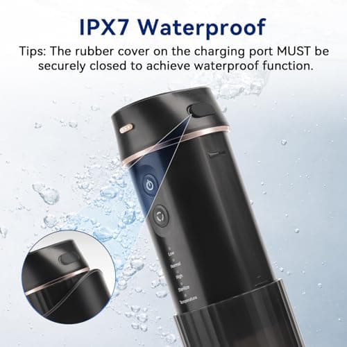 Berrcom Ear Wax Removal Kit with Sanitizing Mode & 6 Nozzles - Upgraded Electric Ear Cleaner and Irrigation System, 3 Pressure Settings, One-Piece Tank, IPX7 Waterproof, USB-C - Thumbnail 6