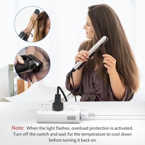 DOACE 220V to 110V Converter for European Travel - 350W Voltage Converter US to Europe with 4 QC+PD Chargers for Using U.S. Devices Abroad - Hair Straightener Shaver Toothbrush Laptop Camera Phone - Thumbnail 4