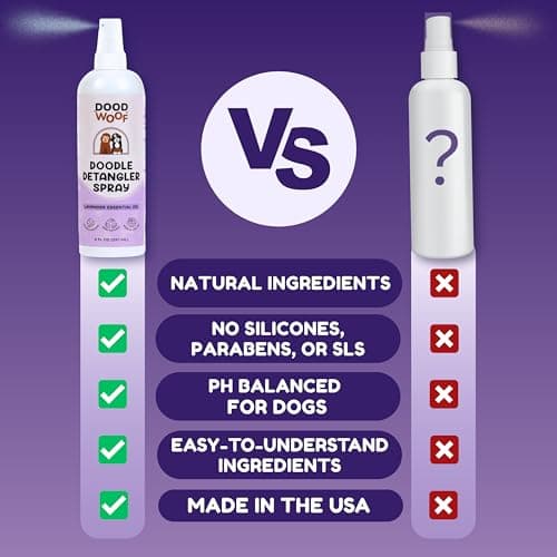 Dood Woof Dog Detangler Spray Dematting for Doodle - Natural Dog Leave in Conditioner Spray for Grooming and Mat Removal, Detangler Spray for Dogs Matted Hair, Puppy Poodle Detangler & Grooming - Thumbnail 5
