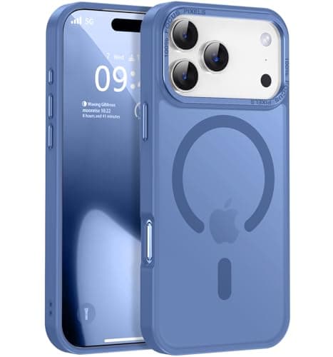 Newfuture Magnetic for iPhone 17 Pro Case [Compatible with Magsafe] [Military Grade Drop Protection] Translucent Matte Anti-Scratch Shockproof Protective Phone Cover 6.3 Inch, Light Blue - Image 1