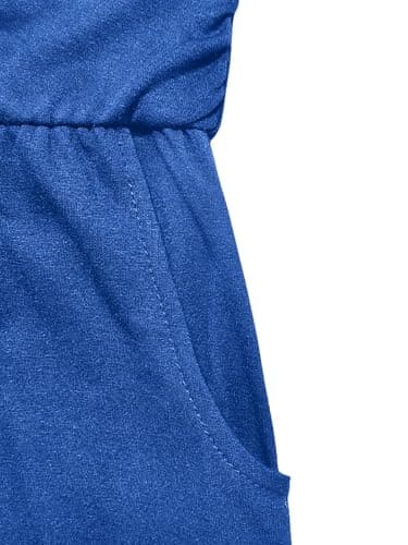 STOLKISS Women Summer Casual Strapless Rompers Tube Top Shorts Jumpsuit Sleeveless Off Shoulder Sexy Beach Romper with Pocket - Thumbnail 6