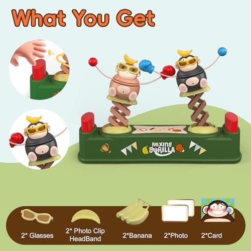 BDuck Board Games, Toddler Game Boxing Gorilla Punching Kids Toys, Educational Toys Preschool Games for Kids 4-6, Family Game 2 Players Children Aged 4 and Up - Thumbnail 4