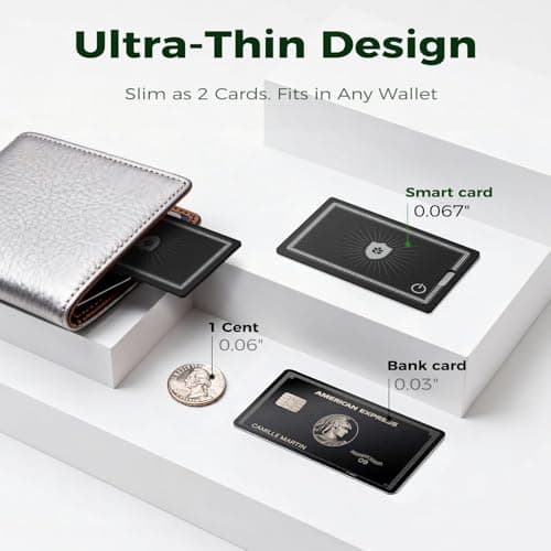Wallet Tracker Card for Apple Find My (iOS Only, Apple MFi Certified) -Ultra Slim Rechargeable Bluetooth GPS Tracker,5-10 Years Staying Power,Item Locator for Wallet,Key Finder,Bags,Luggage(1-Pack) - Thumbnail 2