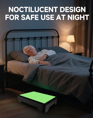 LIFTOZA Mobility Step Stool for Adults, Noctilucent Bed Step Stools, 680 LBS Capacity Safety Step Platform, Indoor and Outdoor Steps for Seniors, Non-Slip Stepping Stool Elderly Assistance at Night - Thumbnail 2