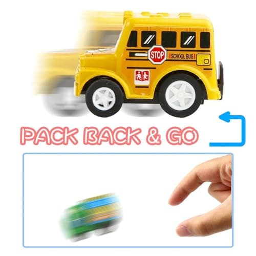 Funcorn Toys Pull Back Car, 12 Pack Assorted Mini Plastic Vehicle Set, Pull Back Truck and Car Toys for Boys Kids Toddler Party Favors,Die Cast Car Toy Play Set - Thumbnail 3