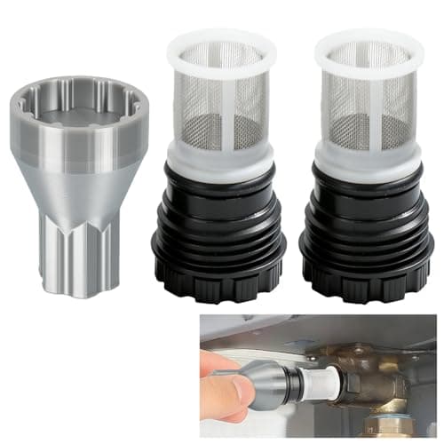 Brolena 3-in-1 Filter Removal Tool & 2 Inlet Filters Kit Compatible with Rinnai Water Heaters, Works with Power Drivers, Wrenches or Hand Grip for Easy Maintenance - Image 1