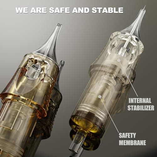 PEPAX Lance Tattoo Needles Cartridge 1211CML - 20Pcs Tattoo Cartridge Needles #12 Standard 11 Curved Magnum Tattoo Cartridges Diameter 0.35mm Long Taper 5.0mm Safety Membrane Makeup Machine - Thumbnail 3