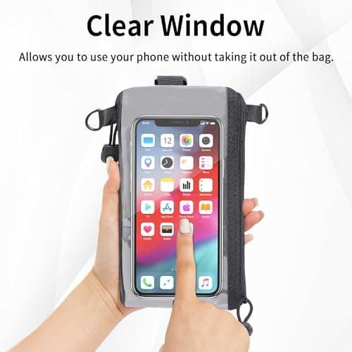 SHOMICO Small Crossbody Bags for Women, Faux Leather Cell Phone Purse Crossbody, Cross Body Purse with Touchable Clear Phone Window & Charging Port, Purses with Khaki Adjustable Crossbody Strap - Thumbnail 3