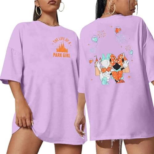 Magical Shirt for Women Girls Just Wanna Have Fun Shirts Casual Besties Vacation Trip Tee Magic Kingdom Holiday Tops Light Purple - Image 1