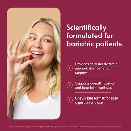 Bariatric Advantage Multi Chewy Bite - Soft Chew Multivitamin for Bariatric Surgery Patients - Chewable Multivitamin with Folic Acid, Vitamin D3 & More - Dark Cherry Flavor - 60 Count - Thumbnail 2
