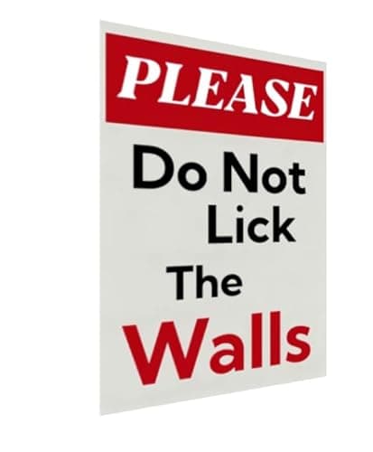 Carastora Funny Metal Sign "PLEASE DO NOT LICK THE WALLS" - Vintage Tin Decoration for Bathroom, Bar, Cafe, Garage or Home - Humorous Plaque 8x12 Inch - Image 1