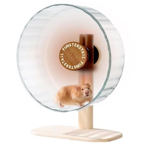 FunstersTail Super Silent Hamster Wheel 10.4 Inch, Magnetic Large Rat Wheel for Chinchilla, Gerbil, Guinea Pig, Cat, Mouse, Sugar Glider and Dwarf, Syrian Hamster Accessories (Wood Brown) - Image 1