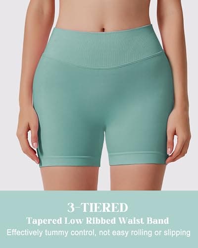 Sorfneo Women's Workout Impact Shorts 3.6" /4.5" Scrunch Butt Lifting Gym Shorts Yoga Running Biker Green - Thumbnail 5
