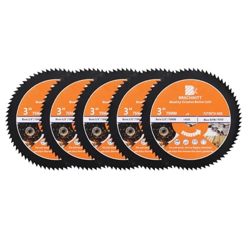 HSS Circular Saw Blade 3inch - BRSCHNITT 5pcs 72T 10mm Bore Cutting Discs for Wood, Copper, Aluminum, Plastic and Soft Metal - Image 1