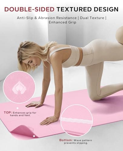 HAPBEAR Foldable Yoga Mat - 72"x24"x0.24" (6mm), Non-Slip TPE Exercise Mat for Home Workout, Yoga, Pilates,Stretching, & Travel, Durable & Eco-Friendly, Includes Carry Bag - Thumbnail 3