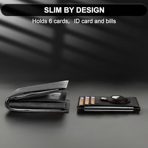 Hawanik Slim Minimalist Front Pocket Air Tag Wallet, RFID Blocking Card Holder Wallet with Airtag Holder - Thumbnail 5