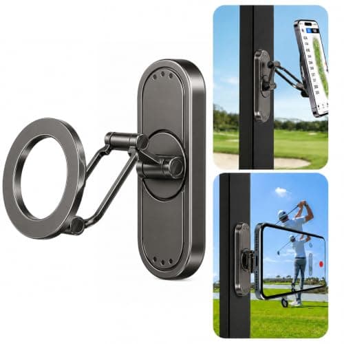Atofoi Magnetic Golf Cart Phone Holder with 3-Fold Adjustable Arm & 360° Rotation, Compatible with MagSafe Devices, Phone Mount for Compatible iPhone & Android Smartphones, Golf Accessory Gift - Image 1