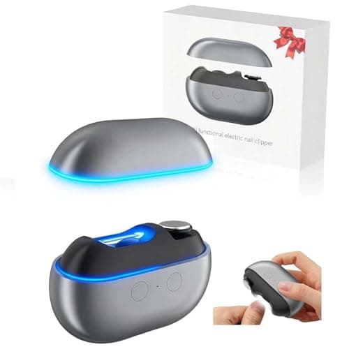 Electric Automatic Nail clipper-2026 Electric Nail Clippers for Seniors-fingernail Clipper 3 in 1 with Light &Nail Scraps-Toe Nail Clipper Thick-Nail Trimmer/Grinder for All Ages Gifts-Black