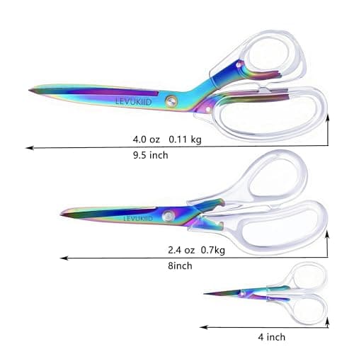 scissors all purpose, Titanium Coated Blades and Ergonomic Clear Handle, Clear Scissors For Office Desk, Modern Design for Craft, Sewing, fabric,Office/Color - Thumbnail 2