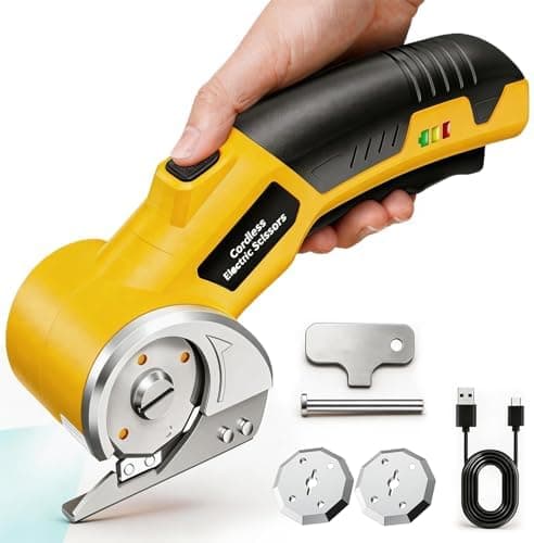 Electric Scissors, Cardboard Cutter, With LED Light, High-Efficiency Brushless Motor, 2000mAh Battery, Tungsten Steel Blade, Suitable for Cloth, Cardboard, Carpet Wire Rope Cutters Orange - Image 1