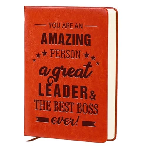 QDWXDEL Gift for Boss,A5 Hardcover Leather Journal for Women,Journal Notebook for Work,Thank You Gifts,Leadership Gifts (great LEADER)
