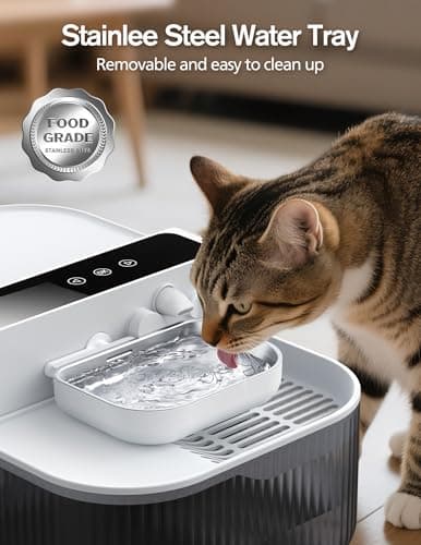 Chumajor 3.5L Wireless Cat Water Fountain with No Filters, 180-Day Battery & Precision Flow Control,Smart Pet Water Dispenser with Wastewater Separation & Custom Scheduling for Cats & Dogs, White - Thumbnail 6