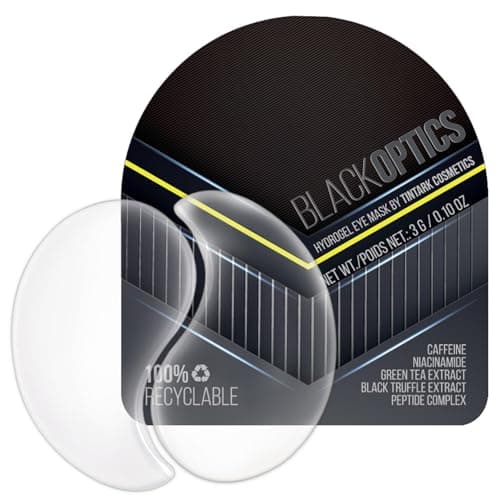 Tintark Black Optics Hydrogel Eye Patches 28 Pairs, 15-Min Revitalizing Eye Masks with Caffeine Peptides Black Truffle, Reduce Puffy Eyes Dark Circles & Wrinkles, Luxury Spa Gifts for Men & Women - Image 1