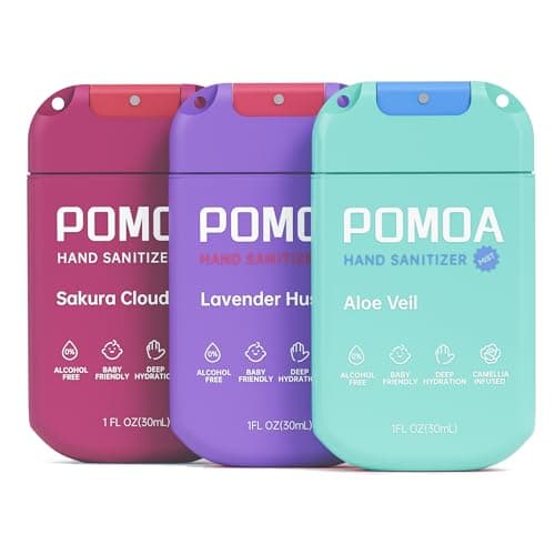 POMOA Alcohol Free Hand Sanitizer Spray, Non Irritating, Hydrating and Non Greasy, Gentle Fine Mist, Travel-Friendly Pocket Size 1 Fl Oz (Pack of 3), Botanical Defense - Image 1