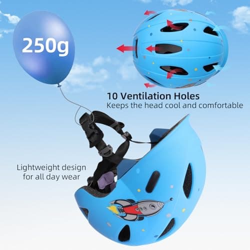 AUMENTAR Kids Bike Helmet with Built-in Sun Visor - 360° Adjustable Youth & Toddler Safety Gear for Cycling, Skating, Scooters - 2 Sizes for Ages 3-5-8-14 Years Child Infant Boys Girls S - Thumbnail 4