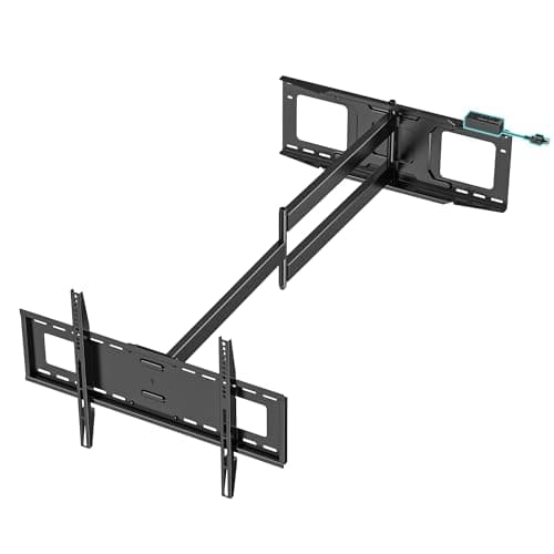 48'' Extension Extra Long Arm TV Wall Mount with Power Strip, Heavy Duty Full Motion TV Wall Mount for 37 to70,75,77,80,85'' Screens, Max VESA 600x400mm, Hold 110 lbs, 16''-24'' Wood Studs