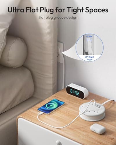 NTONPOWER Travel Power Strip, Travel Essentials, Cruise Essentials 2026 3 Outlets 4 USB Ports(2 USB C), 4FT Wrapped Around Extension Cord for Travel Cruise Ship Beach Vacation Essentials White - Thumbnail 6