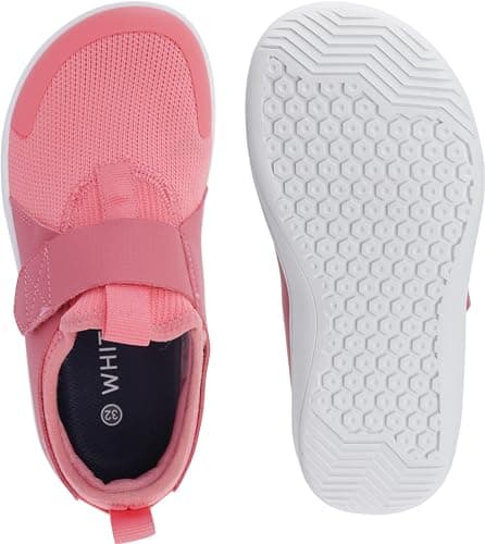 WHITIN Toddler/Kids Boys/Girls Wide Barefoot Shoes Minimalist Wide Width Pull-On Sneakers Zero Drop Size 10 Walking Jogging Sports Jump Runner Footwear Pink 27 - Thumbnail 5